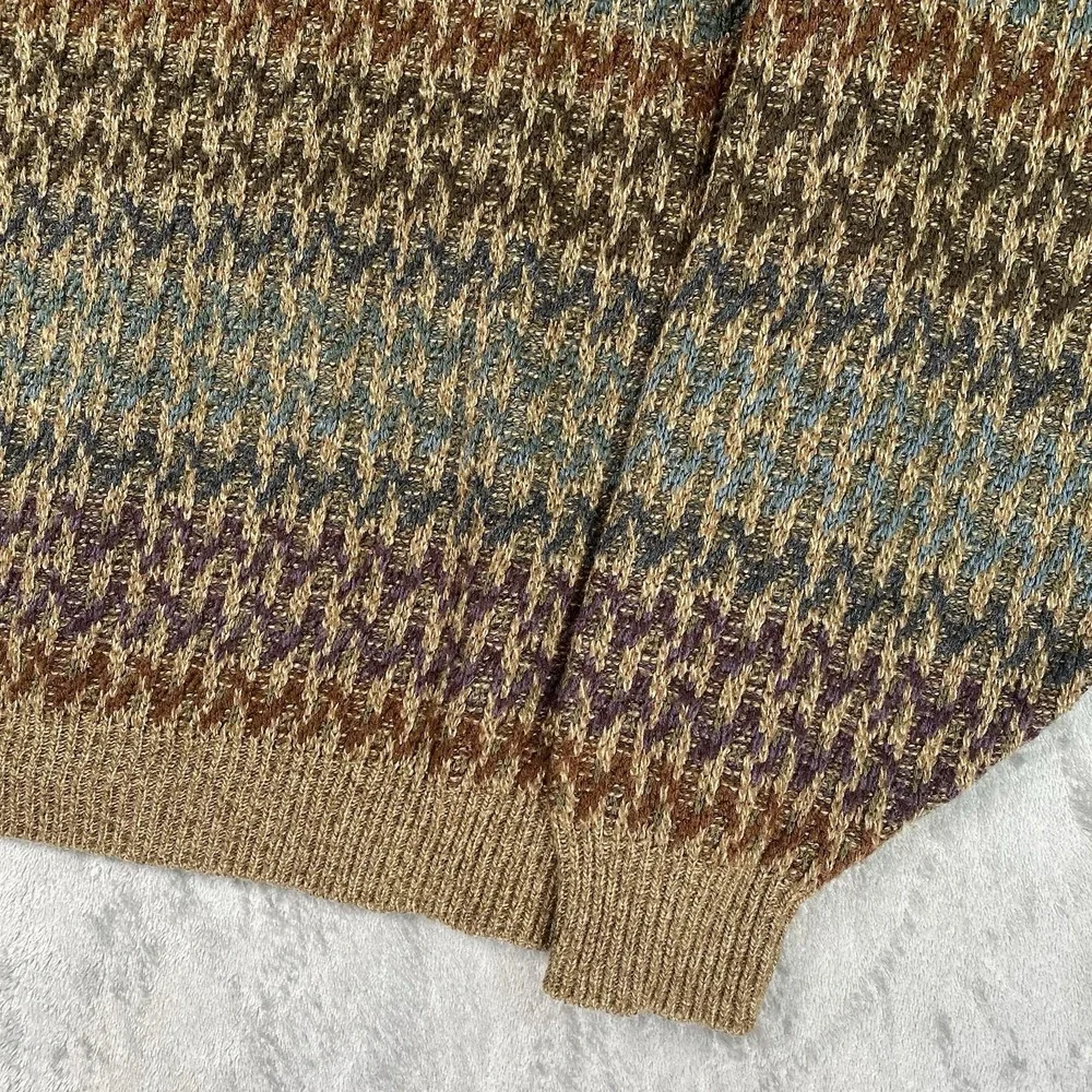 Vintage Marc Edwards Sweater Mens XL Textured Geometric Crewneck 90s Grandpa